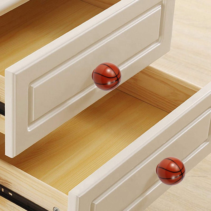 ZILucky Baseball Drawer knobs Ball Sports Party Theme Children and Baby Home Decor Drawer Pulls Handles for Dresser Cupboard Wardrobe Cabinet Kitchen Knobs Pack of 6 (Basketball) - Image 4